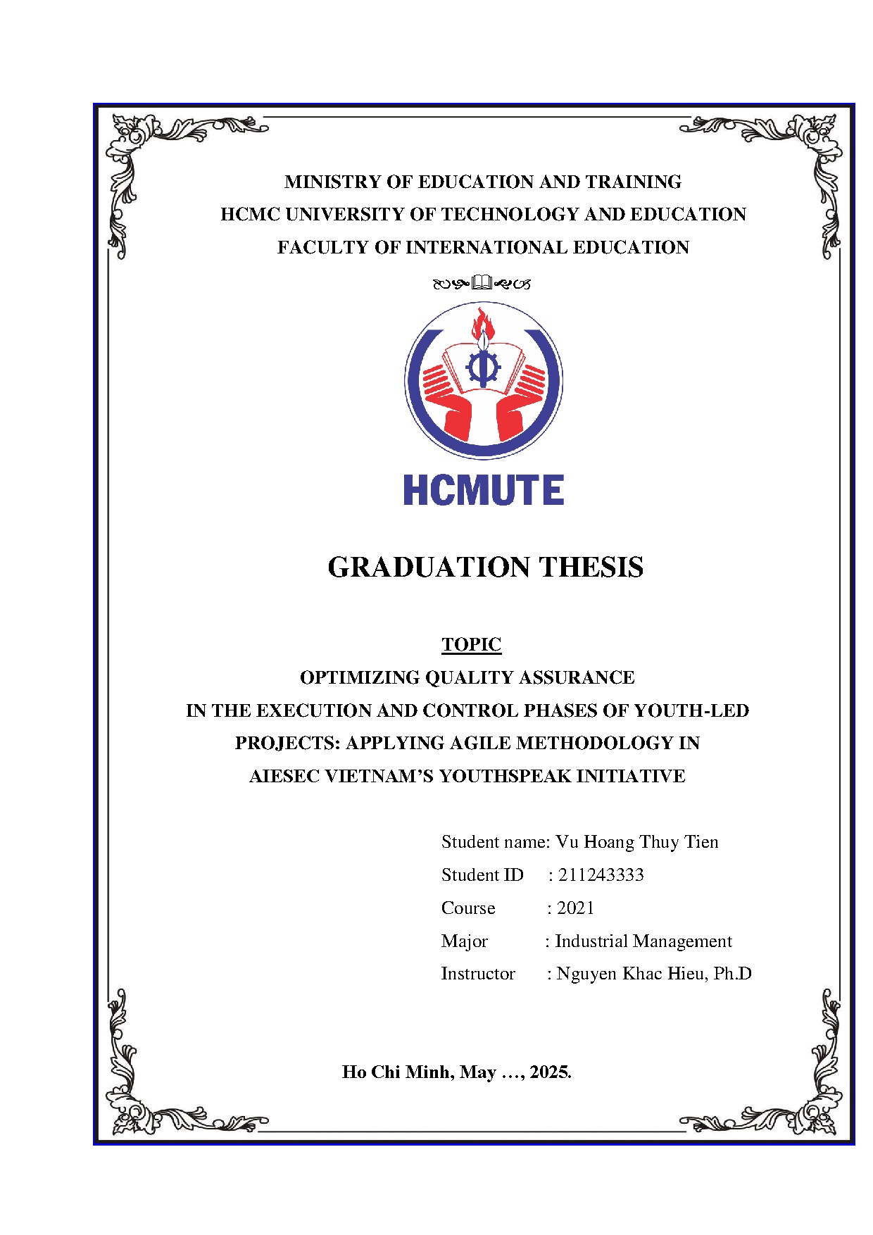 Đồ án tốt nghiệp - Optimizing quality assurance in the ution and control phases of youth-led P