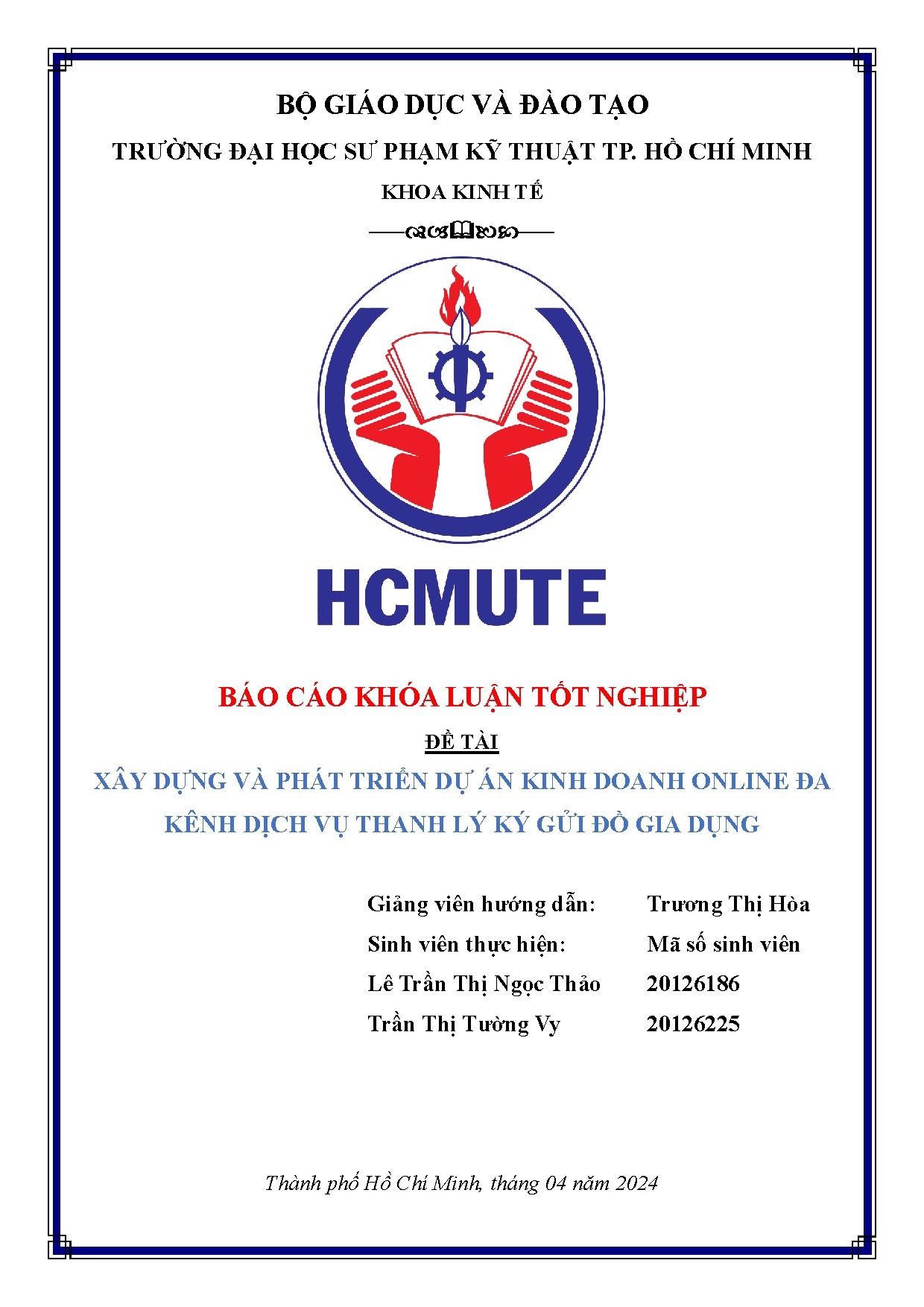 Đồ án tốt nghiệp - Xây dựng và phát triển dự án kinh doanh online đa kênh dịch vụ thanh lý ký GĐGD