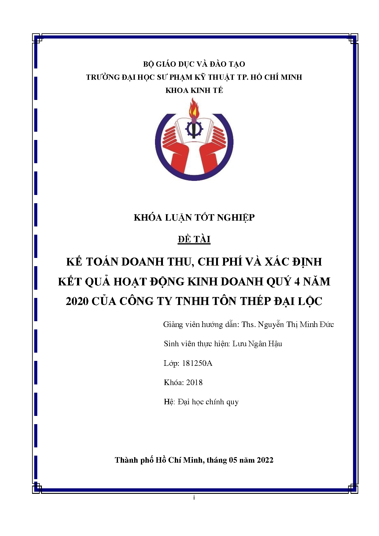 Đồ án tốt nghiệp - Kế toán doanh thu, chi phí và xác định kết quả hoạt động kinh DQ 4 N 2 CCTTTTĐL