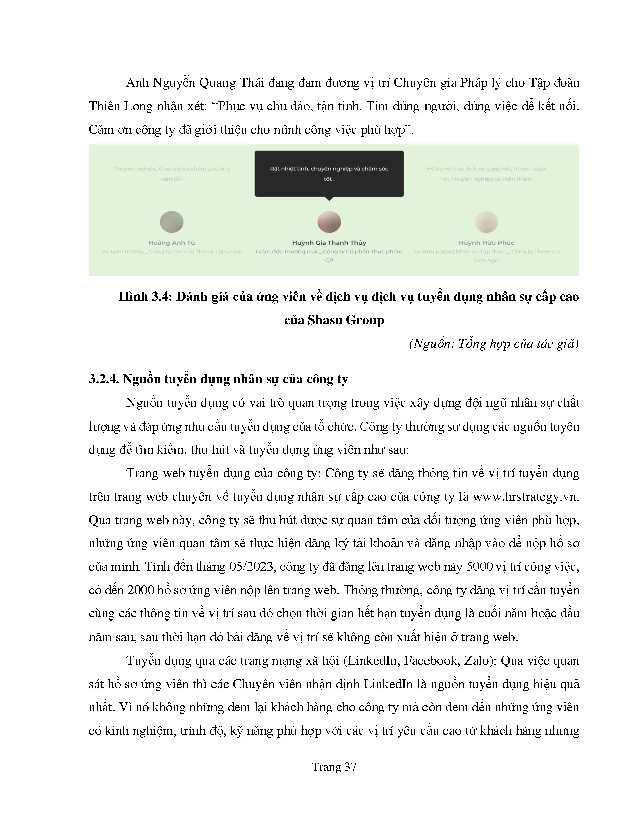 Đồ án tốt nghiệp - Hoàn thiện dịch vụ tuyển dụng nhân sự cấp cao tại Công ty TNHH Shasu Group - Trang 48
