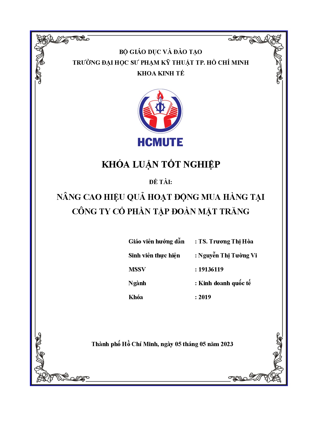 Đồ án tốt nghiệp - Nâng cao hiệu quả hoạt động mua hàng tại Công ty cổ phần Tập đoàn Mặt Trăng