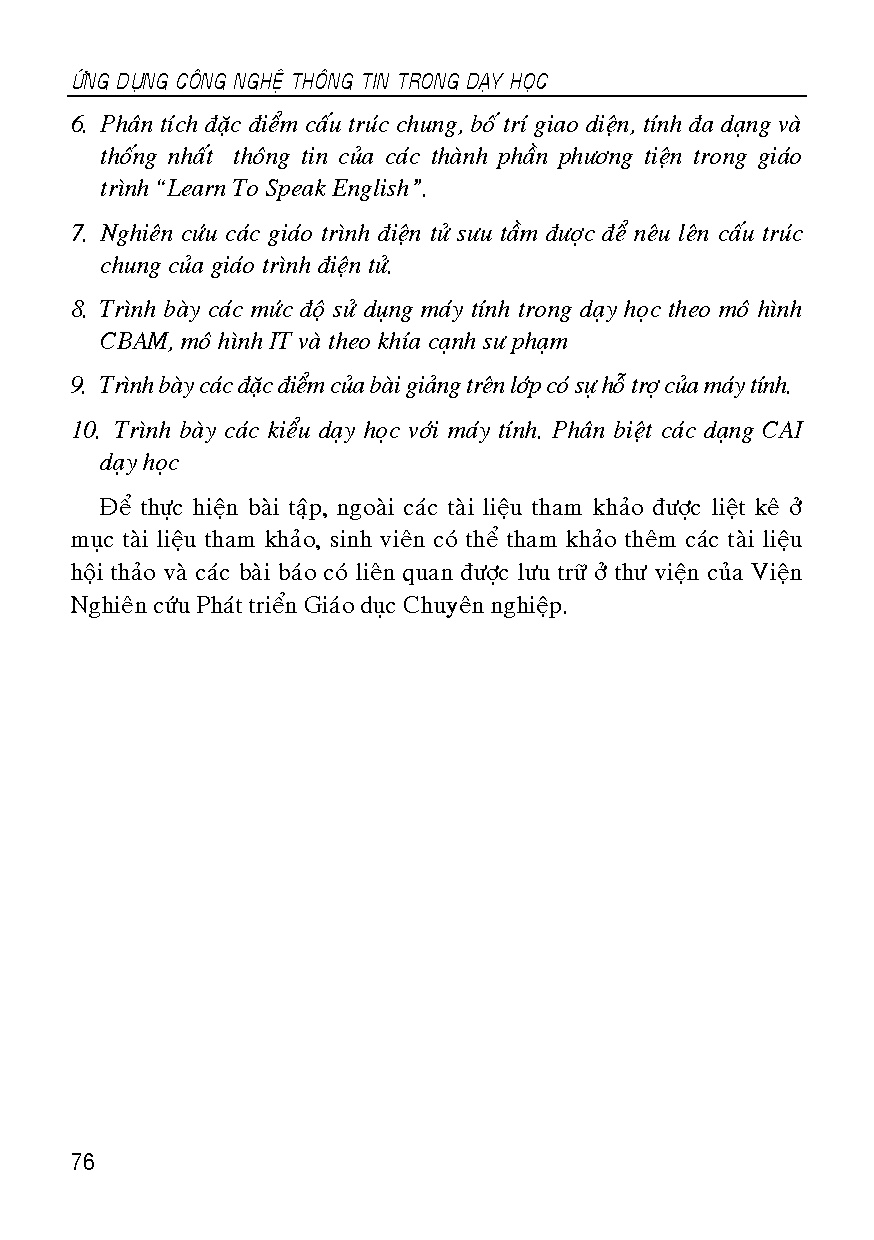 Giáo trình ứng dụng Công nghệ thông tin trong dạy học (HCMUTE) - Trang 75