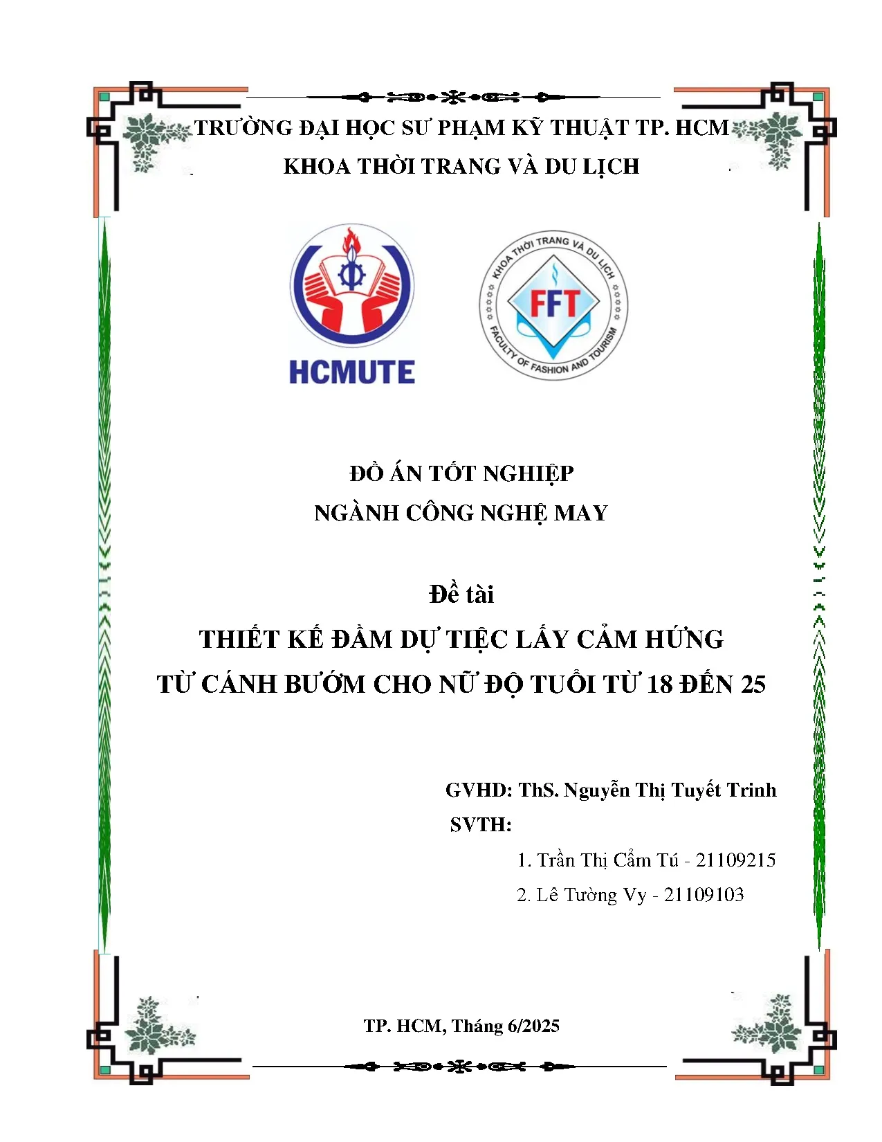 Đồ án tốt nghiệp - Thiết kế đầm dự tiệc lấy cảm hứng từ cánh bướm cho nữ độ tuổi từ 18 đến 25