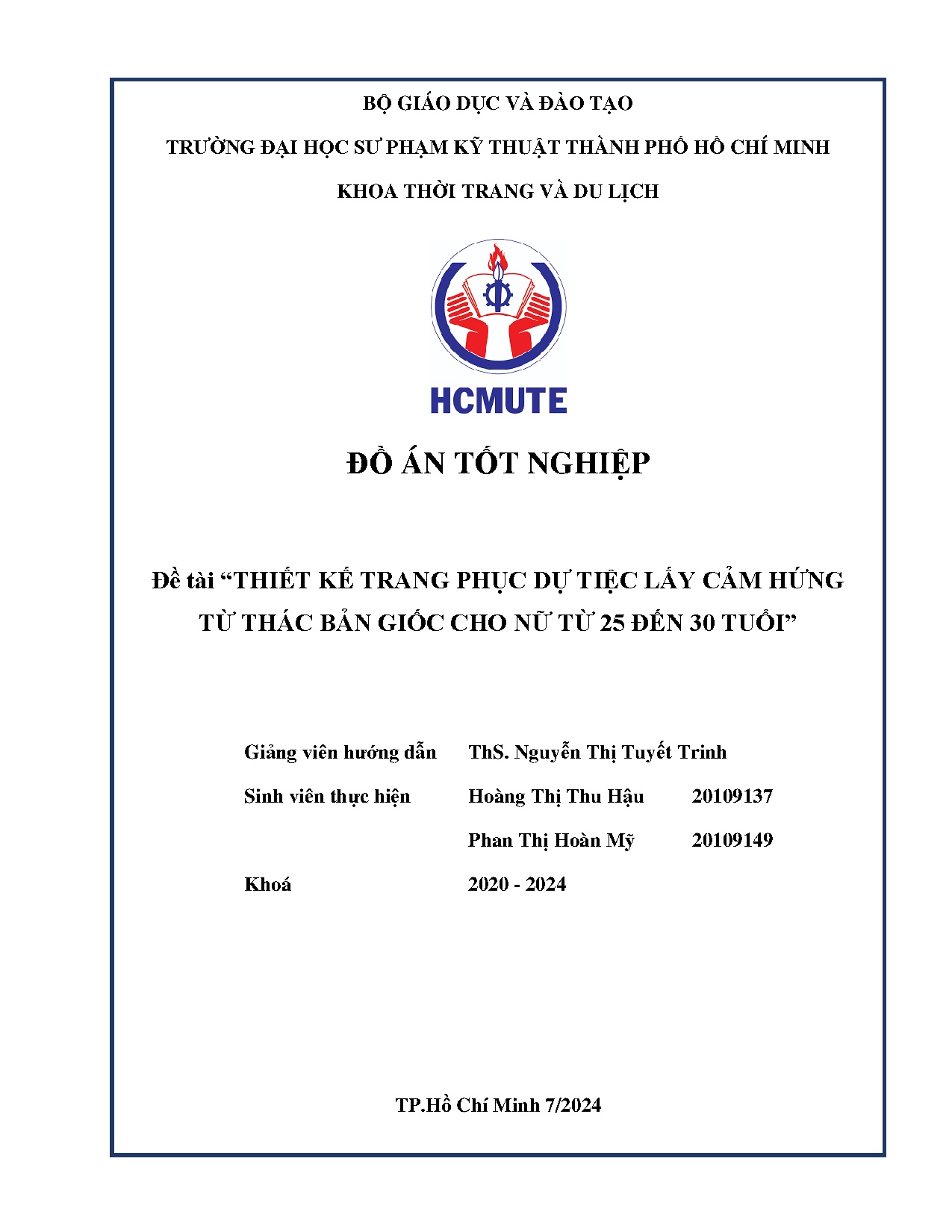 Đồ án tốt nghiệp - Thiết kế trang phục dự tiệc lấy cảm hứng từ thác Bản Giốc cho nữ từ 25 đến 30 T