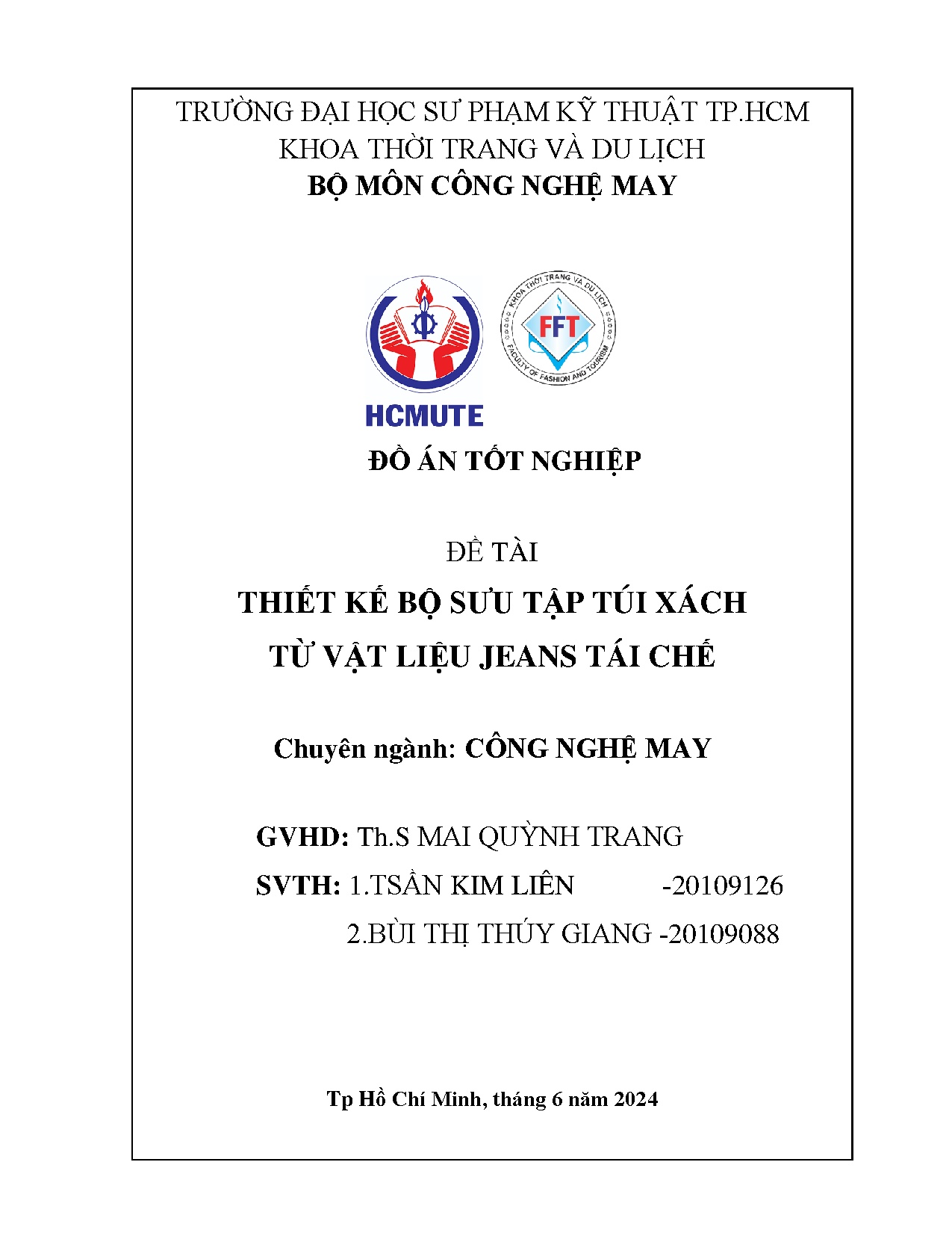 Đồ án tốt nghiệp - Thiết kế bộ sưu tập túi xách từ vật liệu jeans tái chế