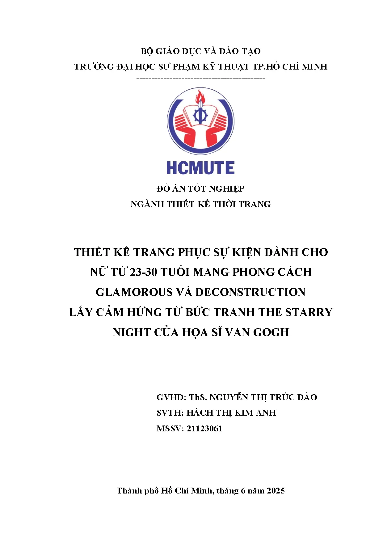 Đồ án tốt nghiệp - Thiết kế trang phục sự kiện dành cho nữ từ 23-30 tuổi mang PCGVDLCHTBTTSNCHSVG