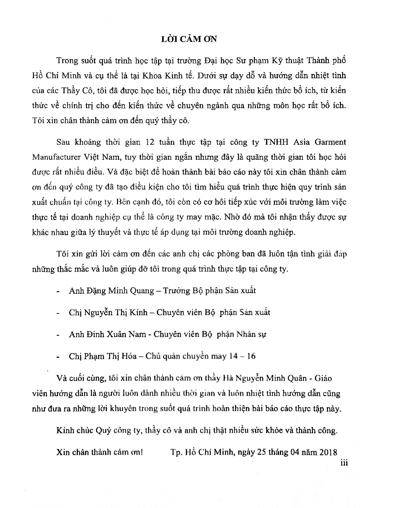 Đồ án tốt nghiệp - Phân tích thực trạng hoạt động sản xuất tại Công ty TNHH Asia GMVN ( HS - C 1 - Trang 4