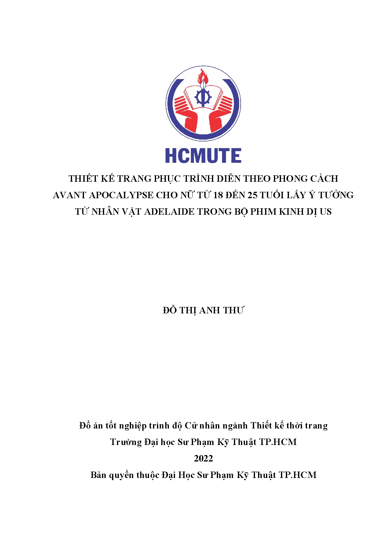 Đồ án tốt nghiệp - Thiết kế trang phục trình diễn phong cách Avant ACNT 1 Đ 2 TL ý TTNVATBPKDU