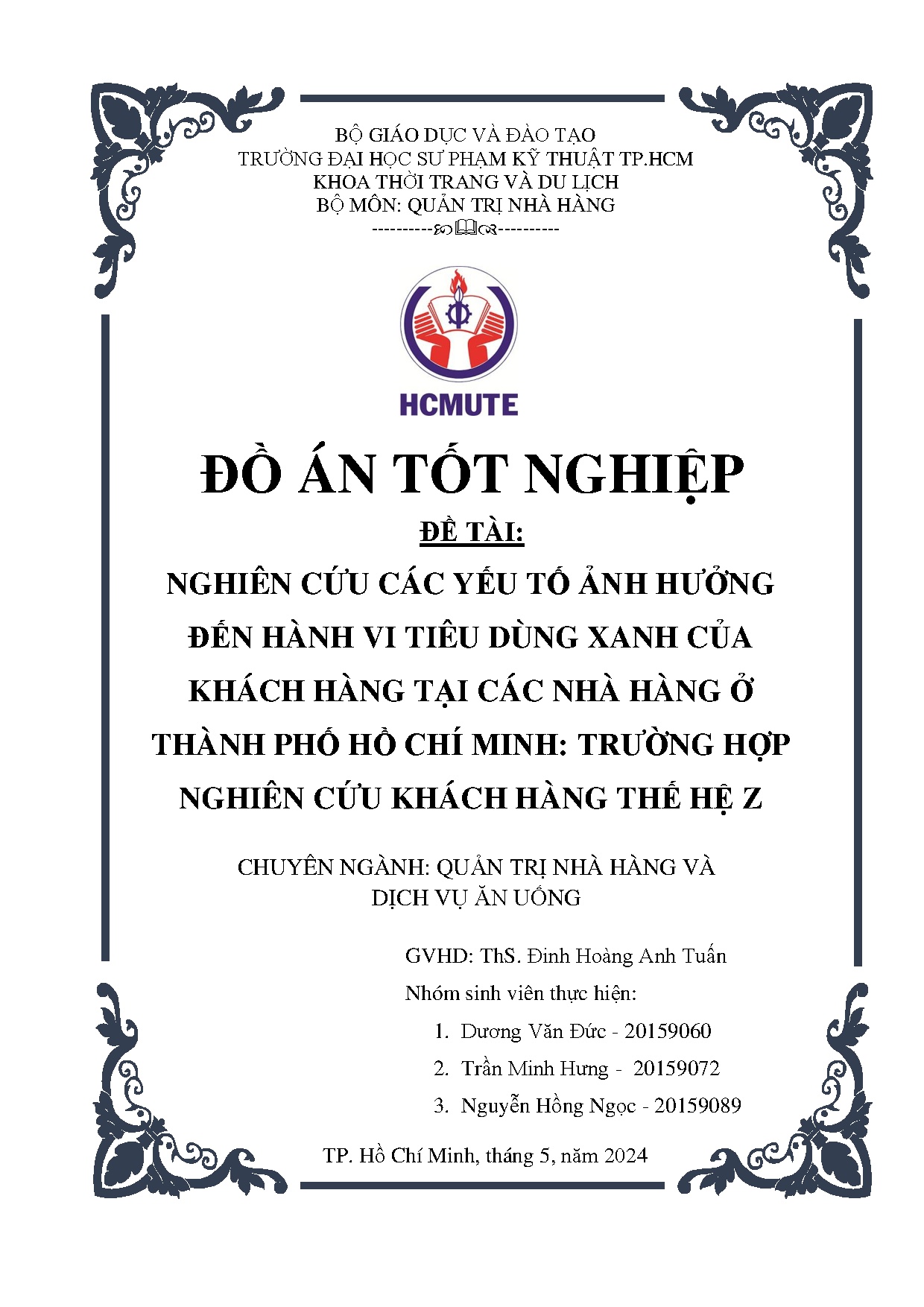 Đồ án tốt nghiệp - Nghiên cứu các yếu tố ảnh hưởng đến hành vi tiêu dùng XCKHTCNH ở TPHCMTHNCKHTHZ