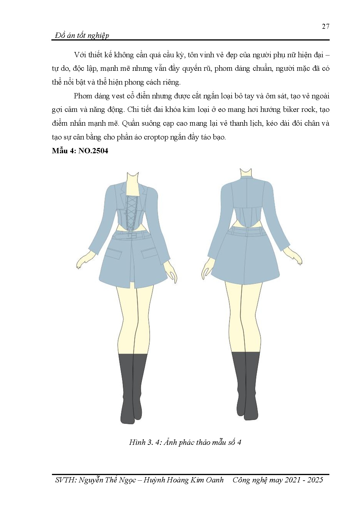 Đồ án tốt nghiệp - Thiết kế trang phục dạo phố lấy ý tưởng từ vest cutout dành cho nữ từ 25-30 tuổi - Trang 42