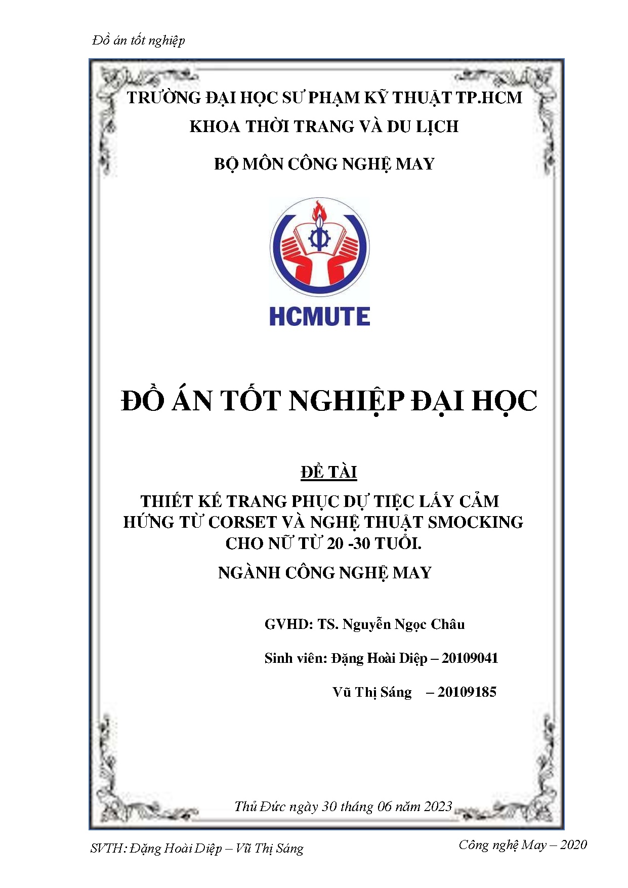 Đồ án tốt nghiệp - Thiết kế trang phục dự tiệc lấy cảm húng từ corset và nghệ thuật SCNT 2 - 3 T