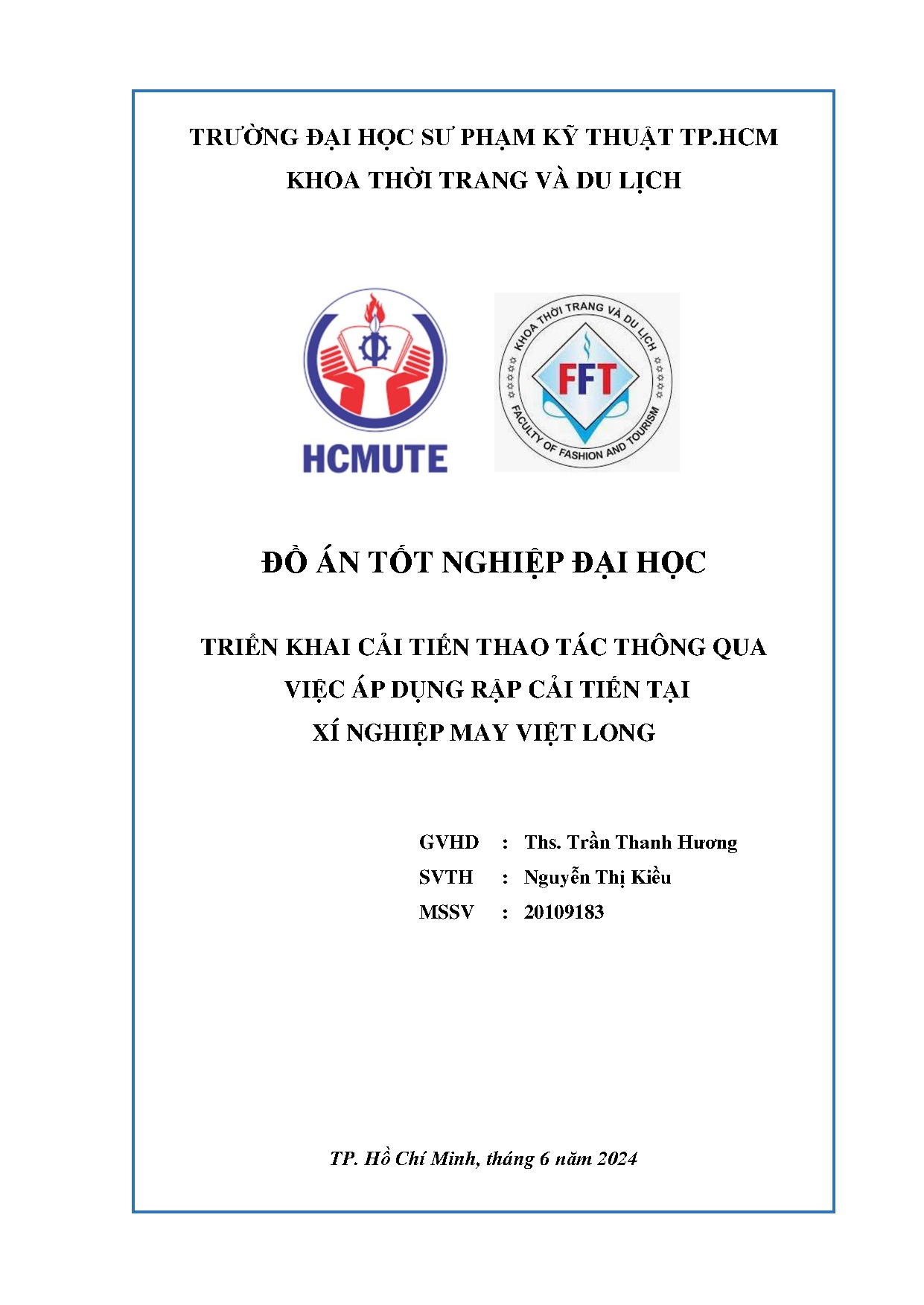 Đồ án tốt nghiệp - Triển khai cải tiến thao tác thông qua việc áp dụng rập cải tiến tại xí NMVL