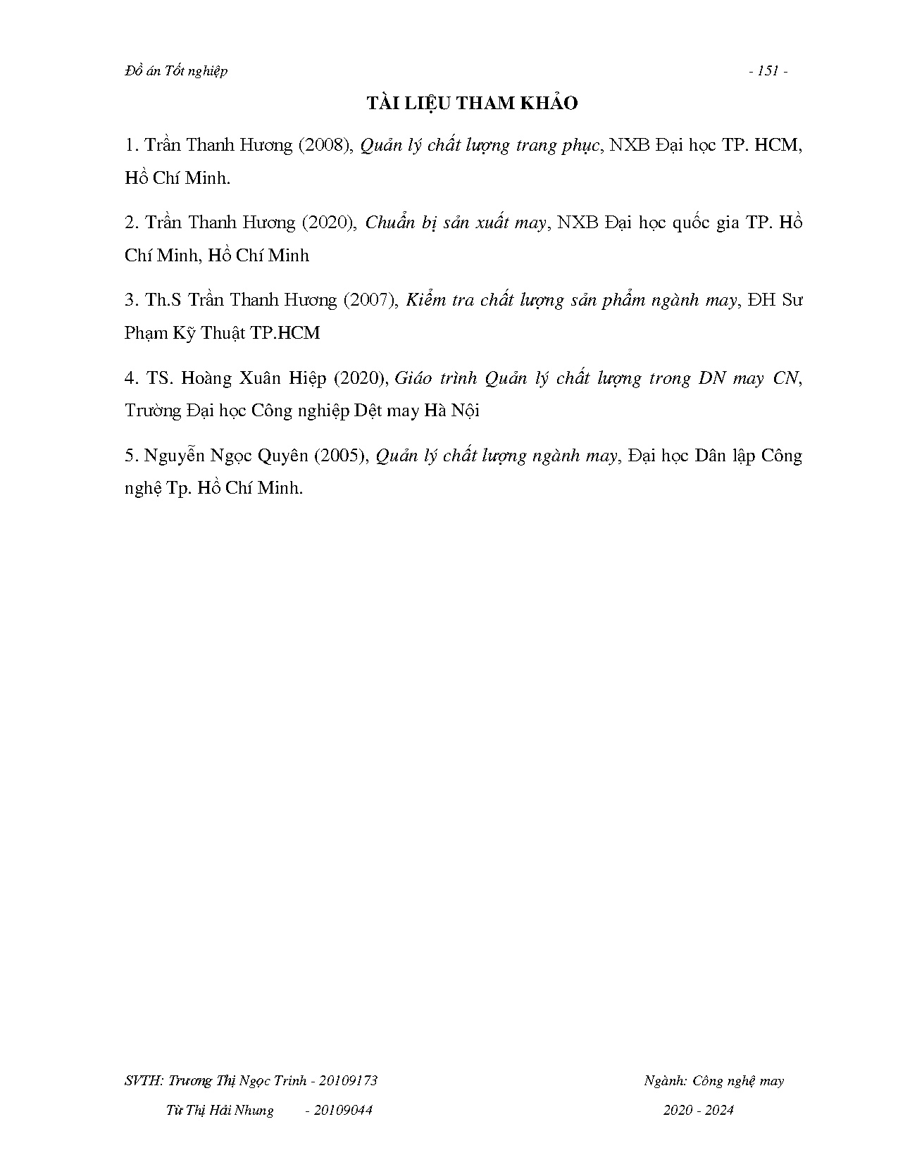 Đồ án tốt nghiệp - Công tác quản lý chất lượng mã hàng áo Jacket nam N10S tại công ty cổ phần may PĐ - Trang 171