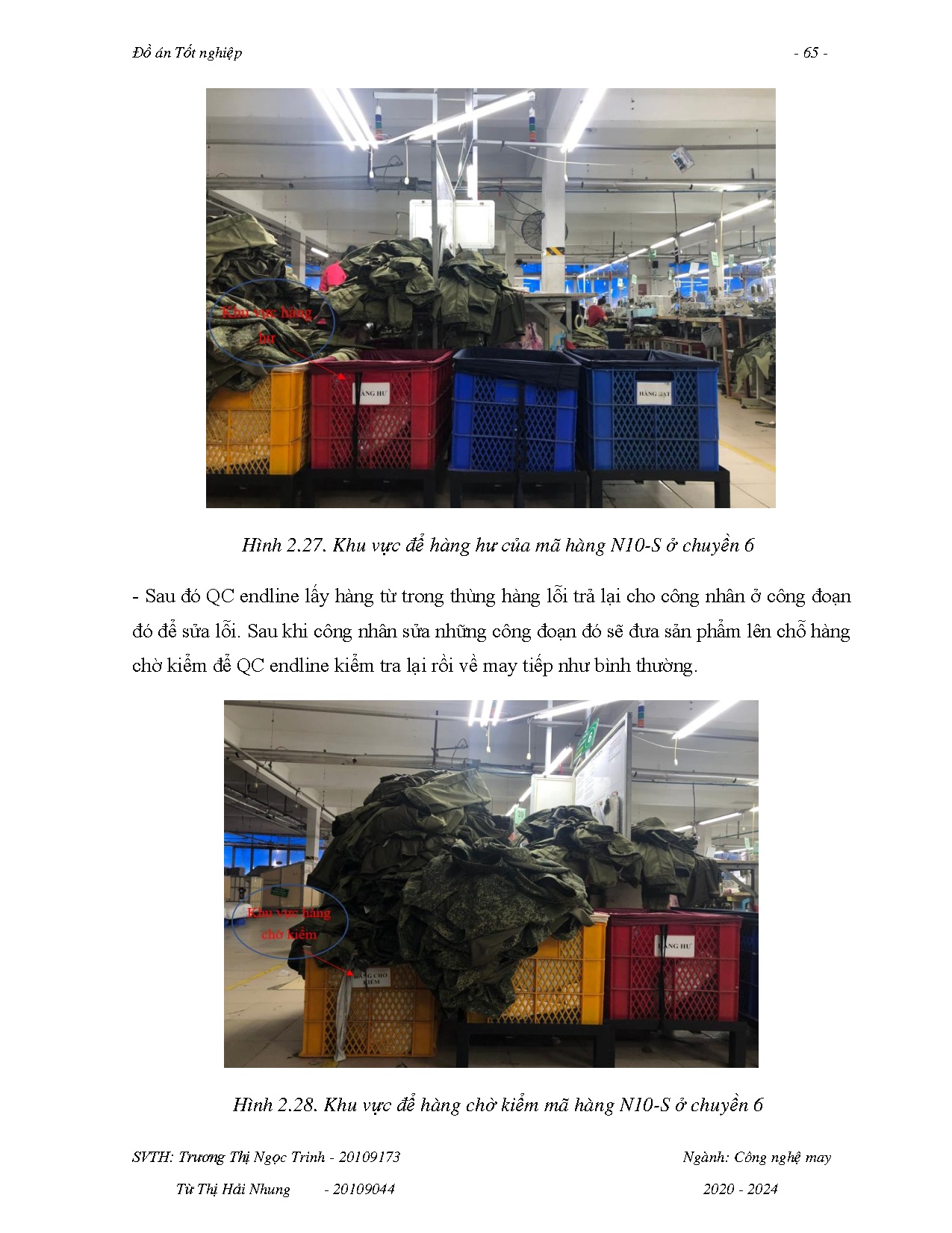 Đồ án tốt nghiệp - Công tác quản lý chất lượng mã hàng áo Jacket nam N10S tại công ty cổ phần may PĐ - Trang 85
