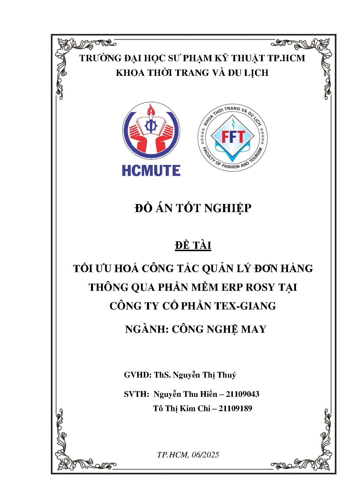 Đồ án tốt nghiệp - Tối ưu hóa công tác quản lý đơn hàng thông qua phần mềm ERP Rosy tại Công ty CPT