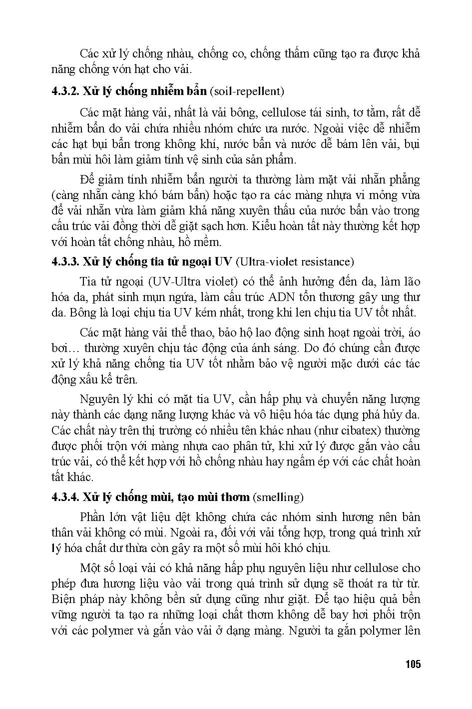 Giáo trình quá trình hoàn tất vải (HCMUTE) - Trang 105