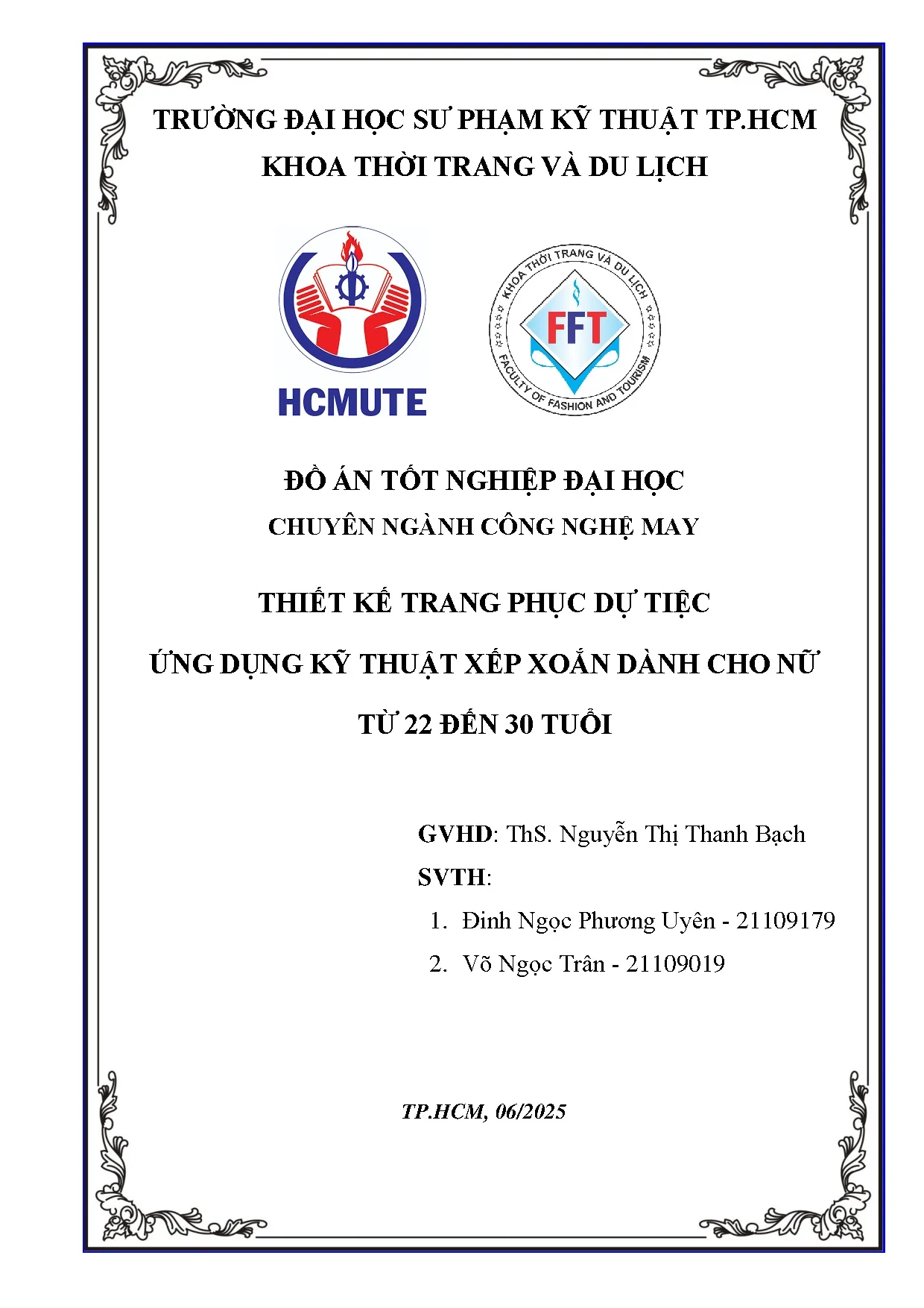 Đồ án tốt nghiệp - Thiết kế trang phục dự tiệc ứng dụng kỹ thuật xếp xoắn dành cho nữ từ 22 đến 30 T