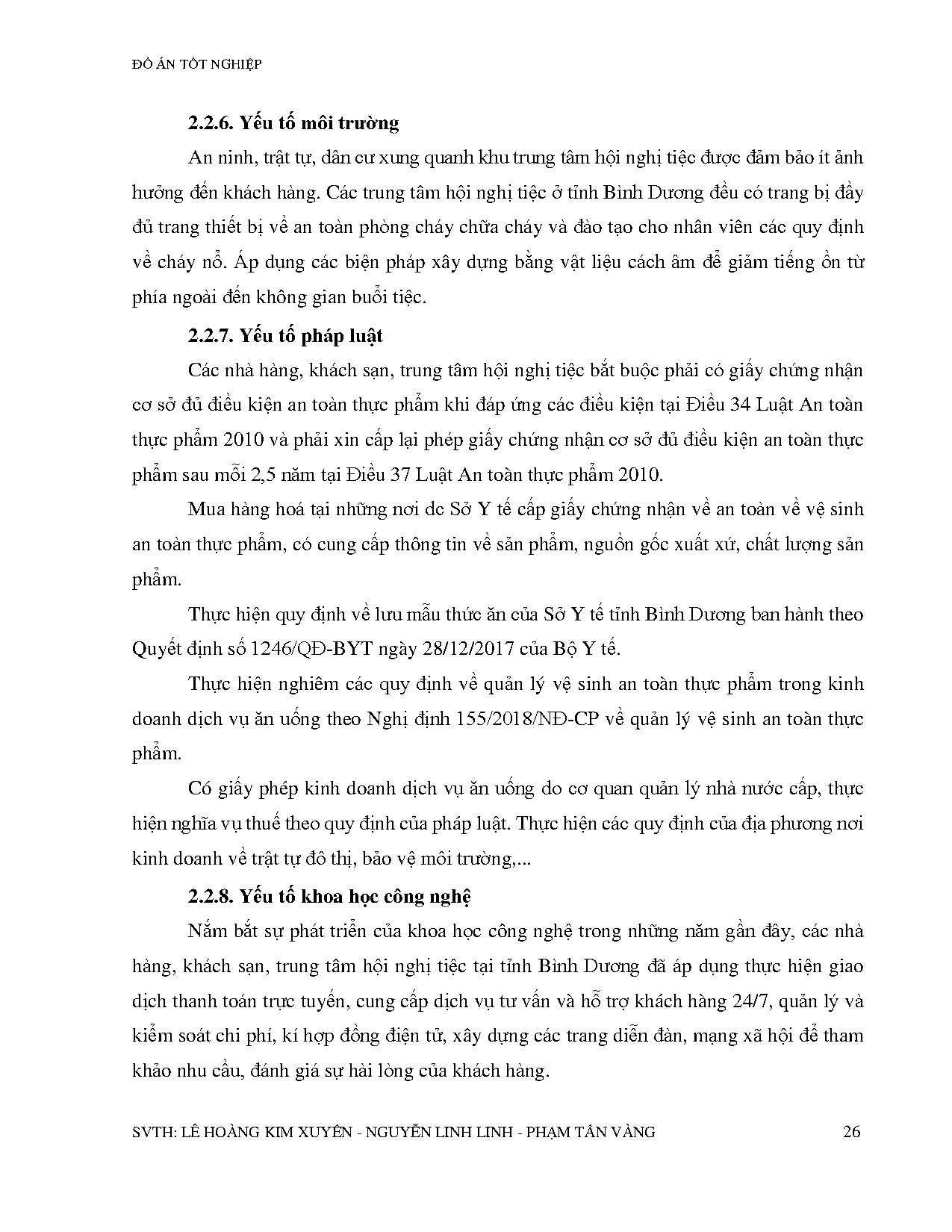 Đồ án tốt nghiệp - Thực trạng và giải pháp nâng cao chất lượng dịch vụ tiệc tại tỉnh Bình Dương - Trang 47