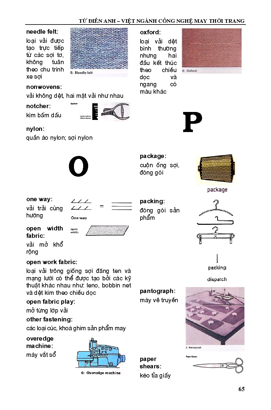 Từ điển thuật ngữ Anh - Việt, Việt - Anh chuyên ngành dệt may thời trang (HCMUTE) - Trang 66