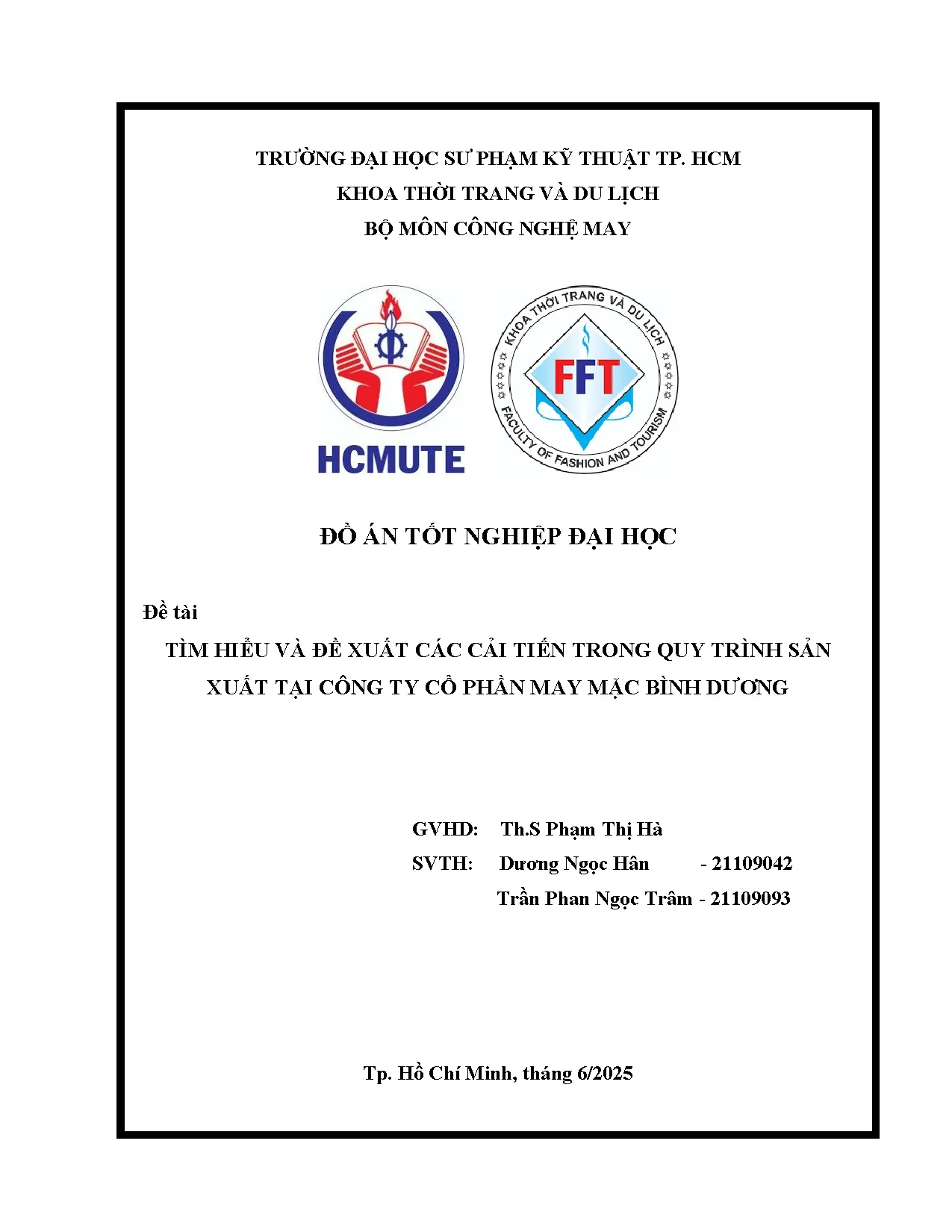 Đồ án tốt nghiệp - Tìm hiểu và đề xuất các cải tiến trong quy trình sản xuất tại Công ty cổ PMMBD - Trang 2