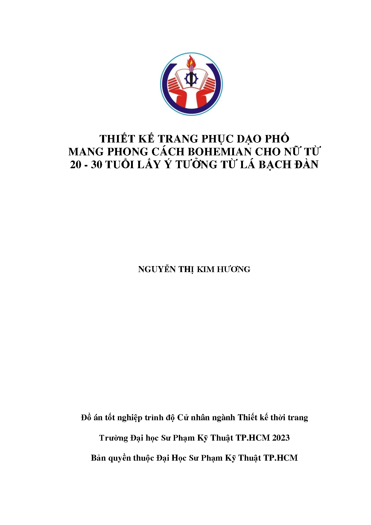 Đồ án tốt nghiệp - Thiết kế trang phục dạo phố mang phong cách Bohemian cho nữ từ 20-30 TL ý TTLBĐ