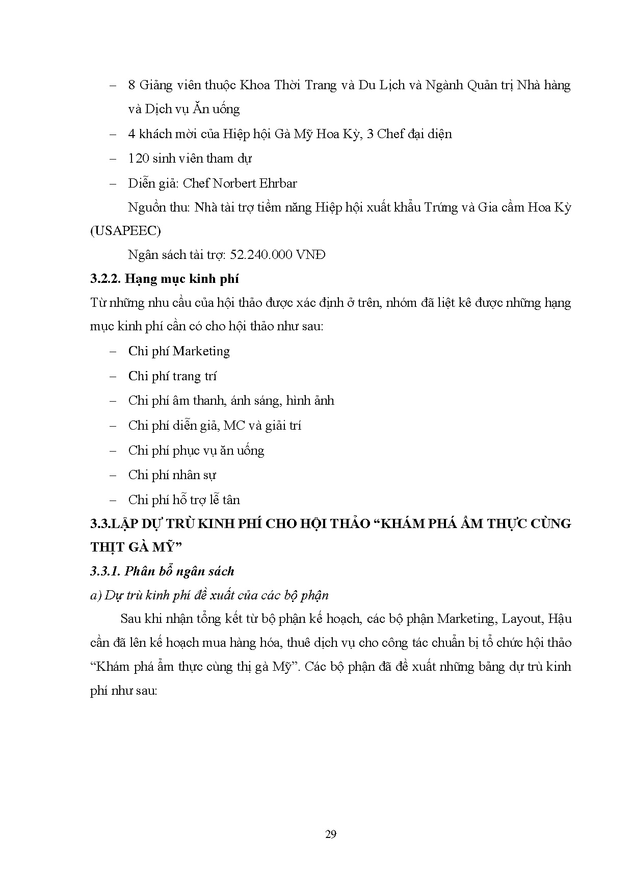Đồ án tốt nghiệp - Xây dựng kế hoạch tài chính cho Hội thảo cấp trường 2023 - Trang 48