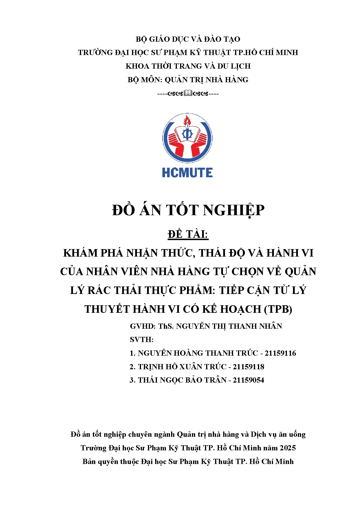 Đồ án tốt nghiệp - Khám phá nhận thức, thái độ và hành vi của nhân viên nhà HTCVQLRTTPTCTLTHVCKH ( - Trang 3