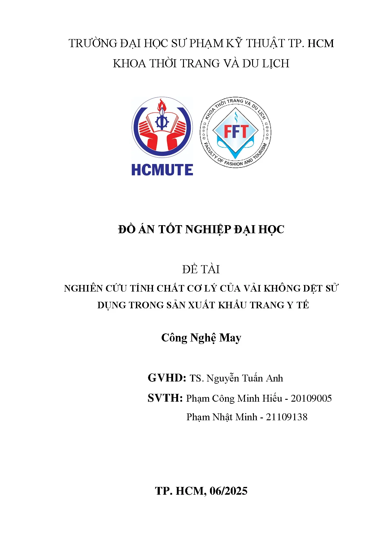 Đồ án tốt nghiệp - Nghiên cứu tính chất cơ lý của vải không dệt sử dụng trong sản xuất khẩu T y T - Trang 2