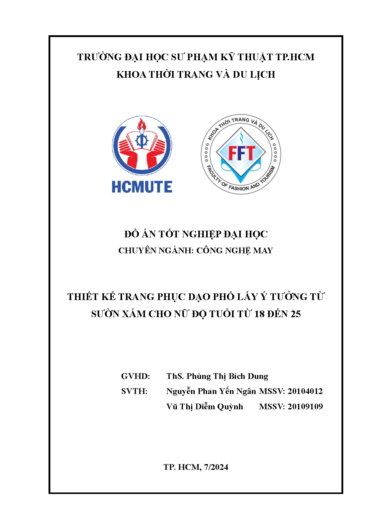 Đồ án tốt nghiệp - Thiết kế trang phục dạo phố lấy ý tưởng từ sườn xám cho nữ độ tuổi từ 18 đến 25