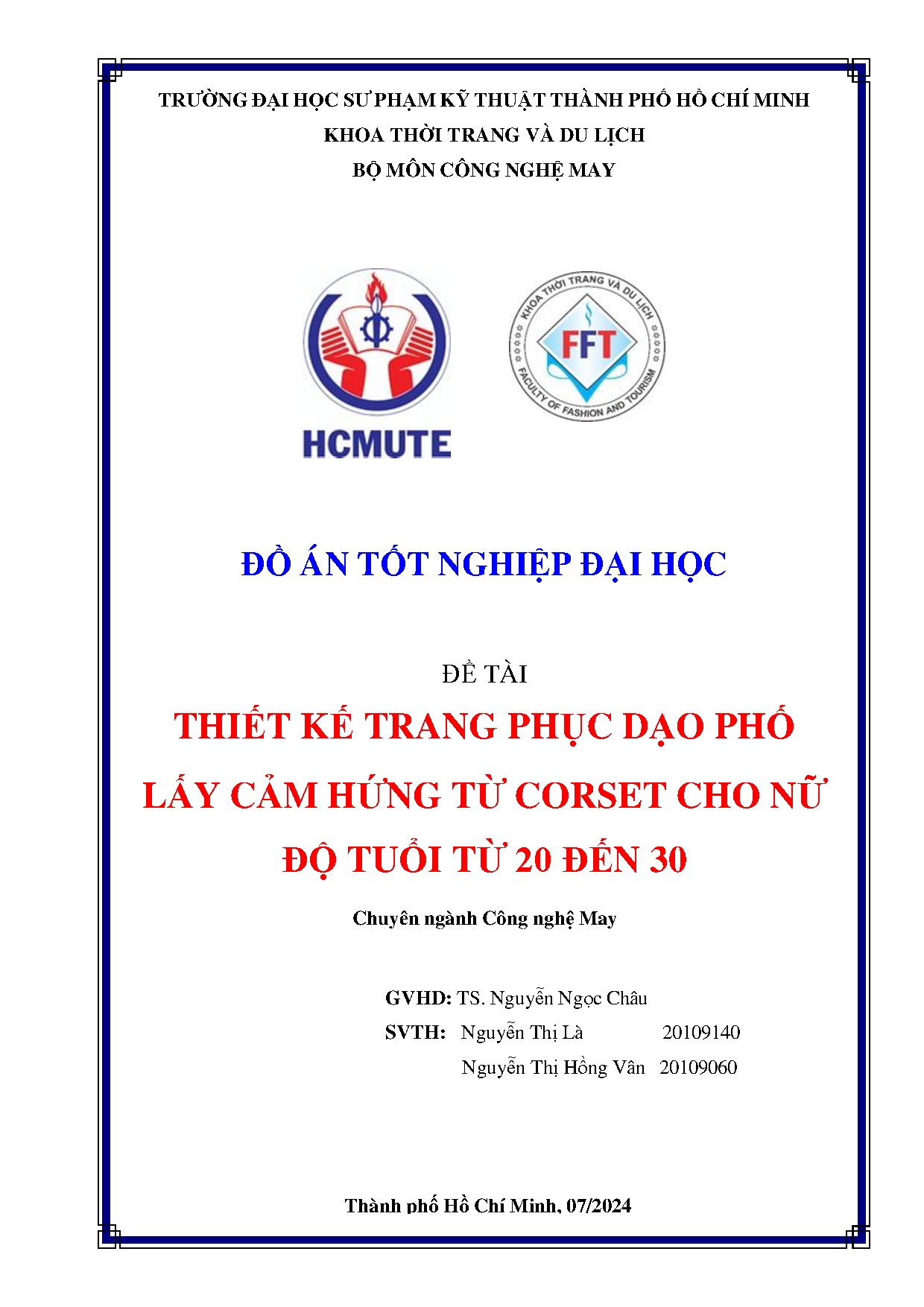 Đồ án tốt nghiệp - Thiết kế trang phục dạo phố lấy cảm hứng từ Corset cho nữ độ tuổi từ 20 đến 30