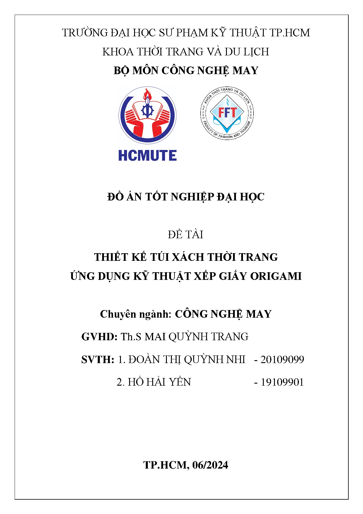 Đồ án tốt nghiệp - Thiết kế túi xách thời trang ứng dụng kỹ thuật xếp giấy Origami