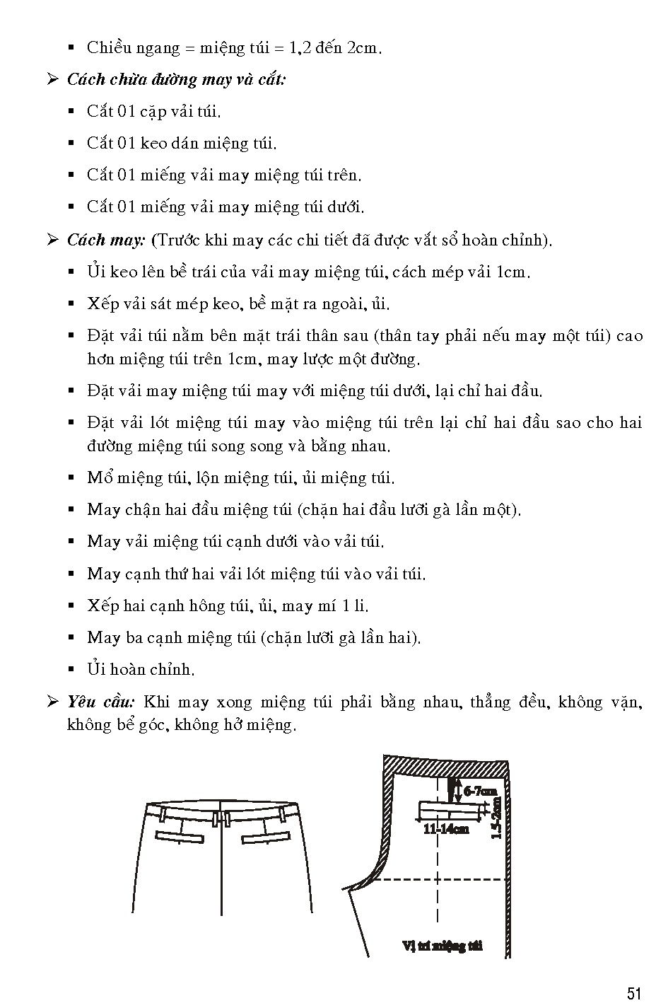 Giáo trình công nghệ may trang phục I (HCMUTE) - Trang 51