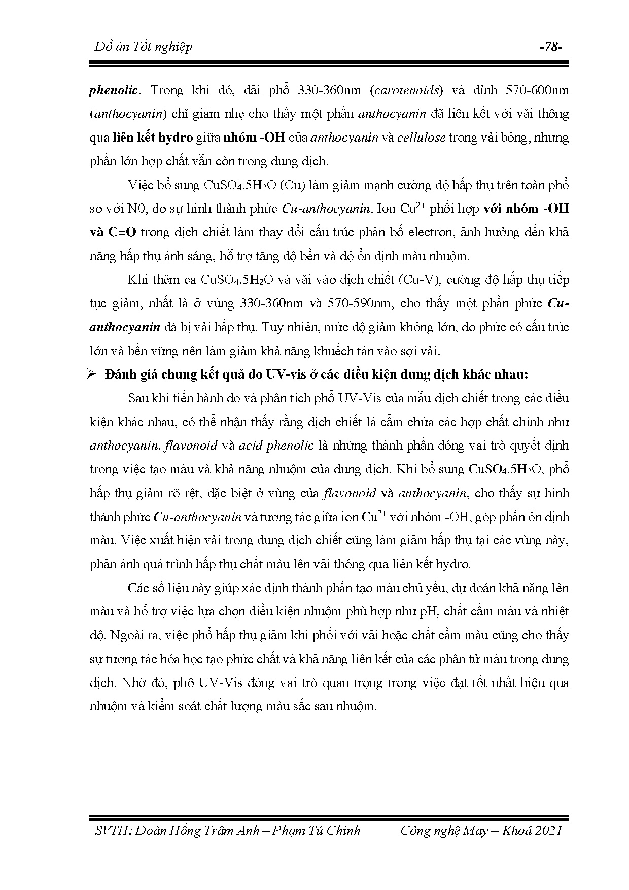 Đồ án tốt nghiệp - Nghiên cứu khả năng nhuộm của vải bông với dịch chiết từ lá cẩm - Trang 104
