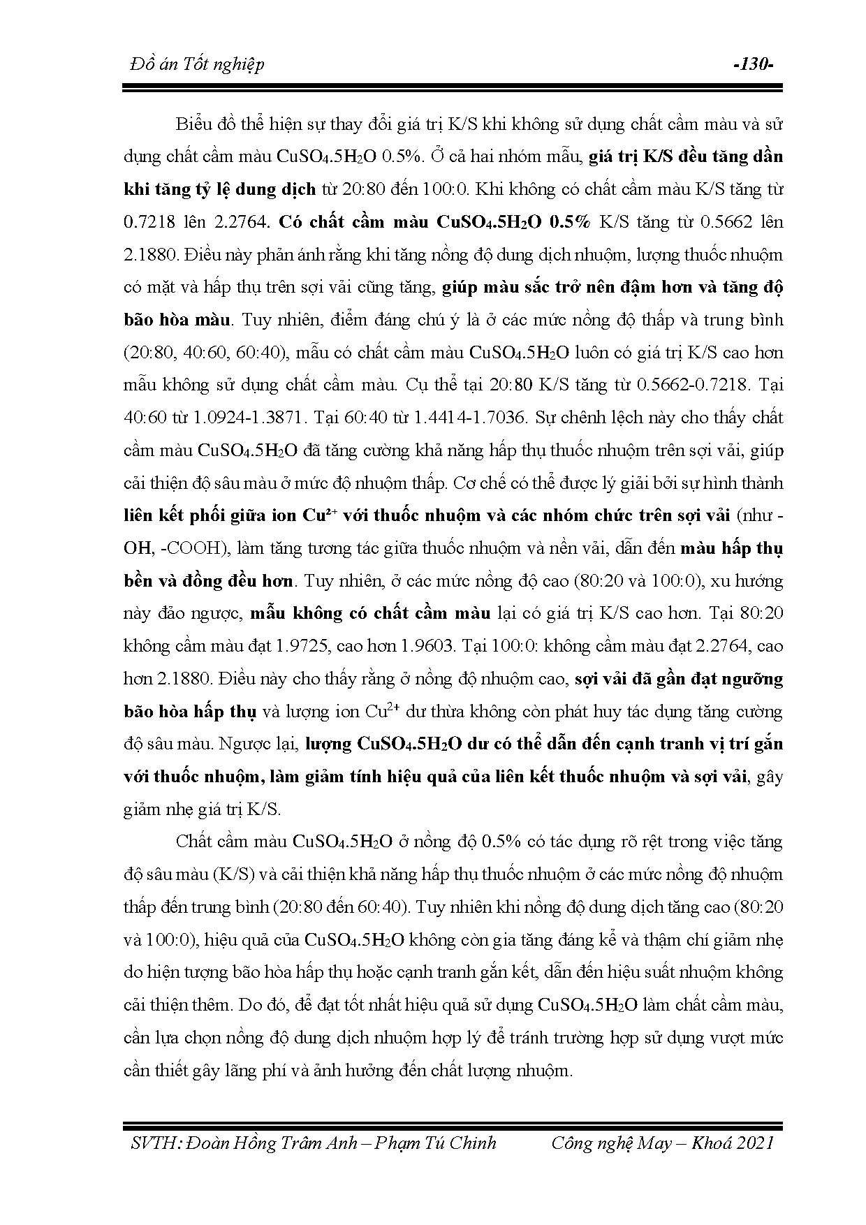 Đồ án tốt nghiệp - Nghiên cứu khả năng nhuộm của vải bông với dịch chiết từ lá cẩm - Trang 156