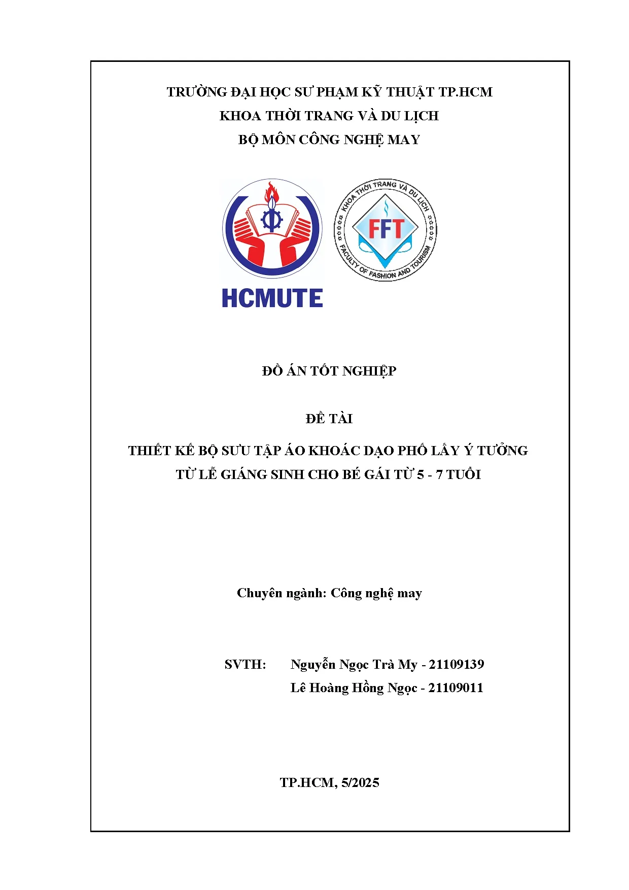 Đồ án tốt nghiệp - Thiết kế bộ sưu tập áo khoác dạo phố lấy ý tưởng từ lễ Giáng sinh cho BGT 5 - 7 T