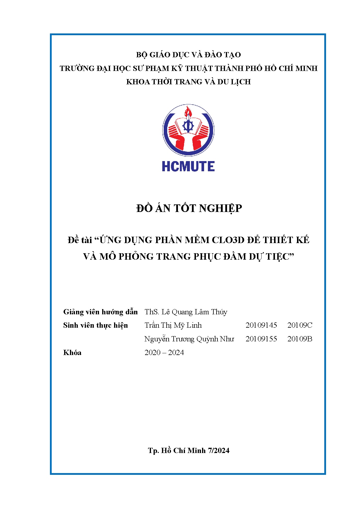 Đồ án tốt nghiệp - Ứng dụng phần mềm CLO3D để thiết kế và mô phỏng trang phục đầm dự tiệc