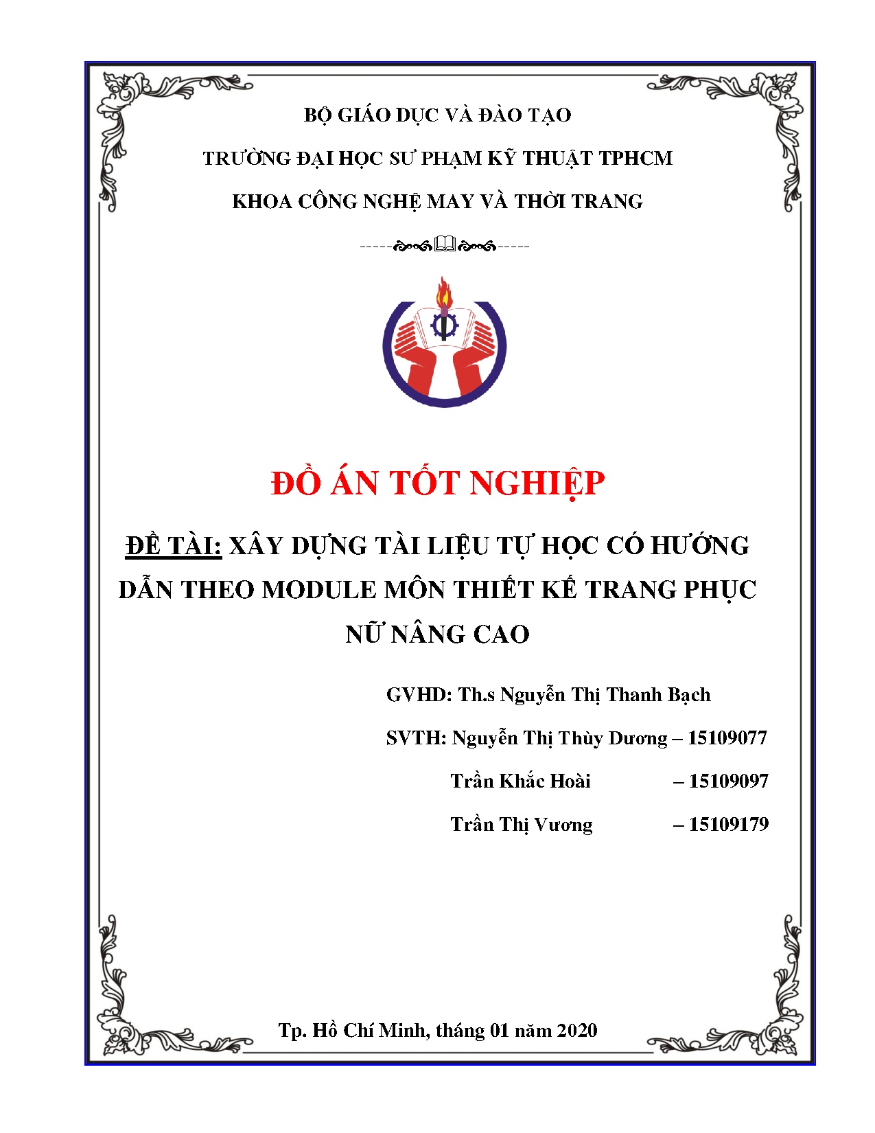 Đồ án tốt nghiệp - Xây dựng tài liệu tự học có hướng dẫn theo Module môn thiết kế trang phục nữ NC