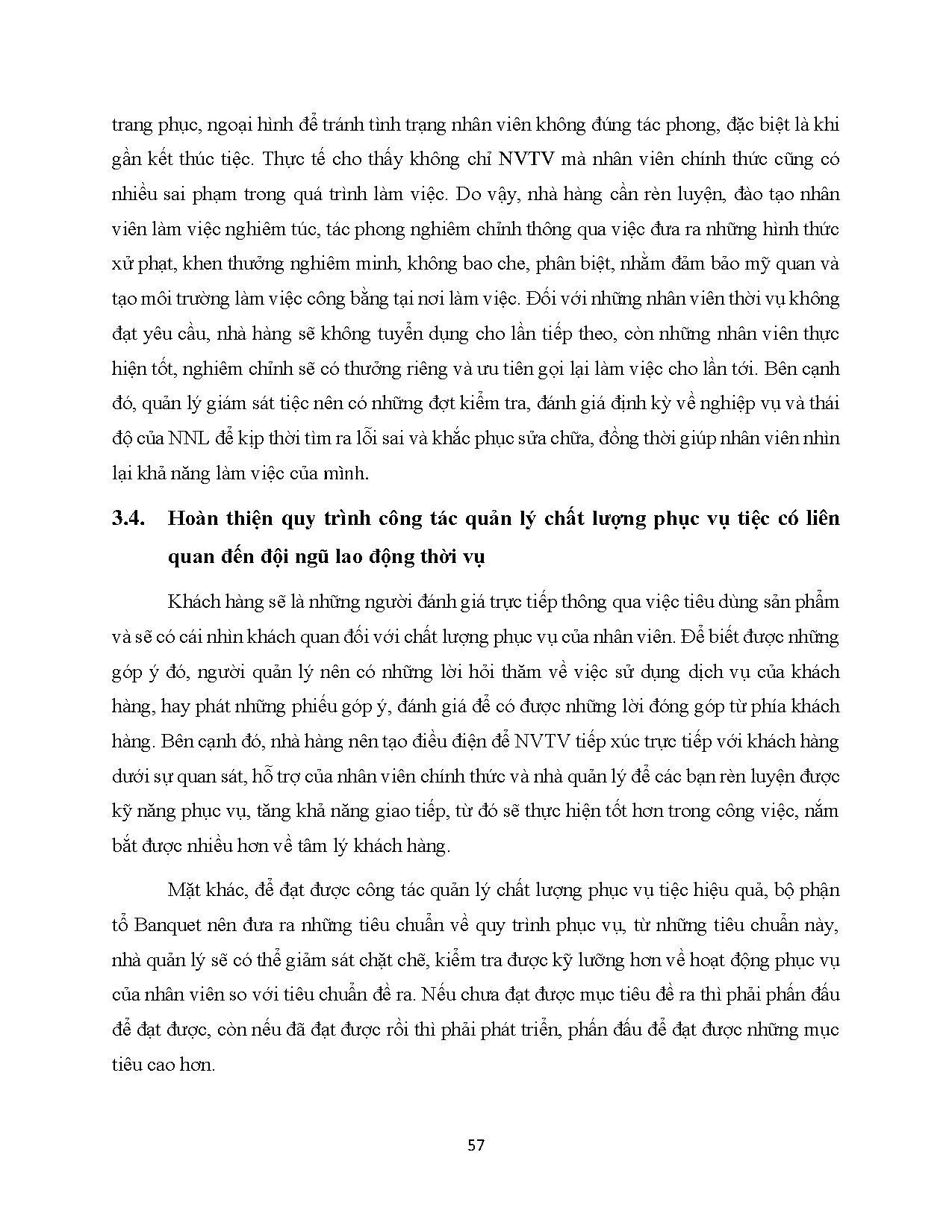 Đồ án tốt nghiệp - Thực trạng và giải pháp nâng cao chất lượng phục vụ tiệc CNVTVTCTTTKSKDL ở TPHCM - Trang 71