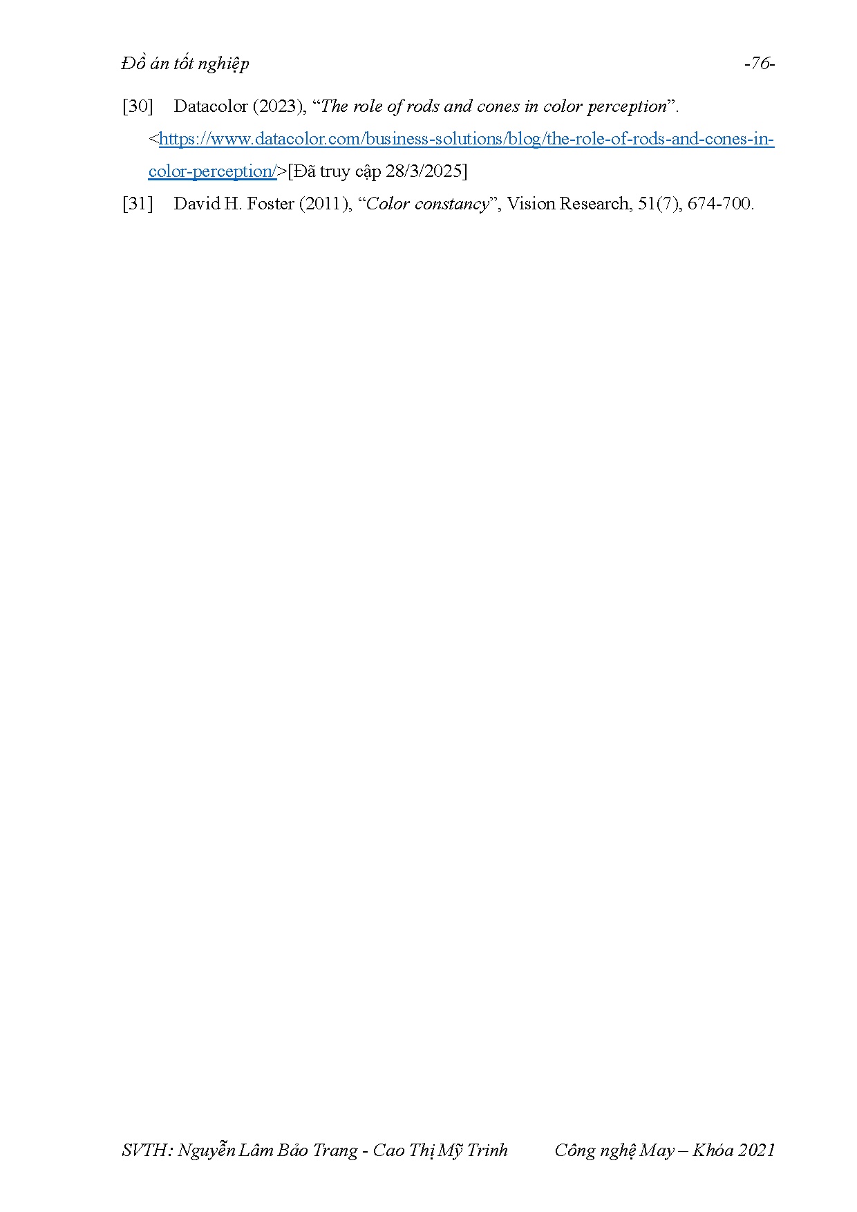 Đồ án tốt nghiệp - Đánh giá khả năng nhuộm vải cotton từ dịch chiết lá bạch đàn - Trang 93