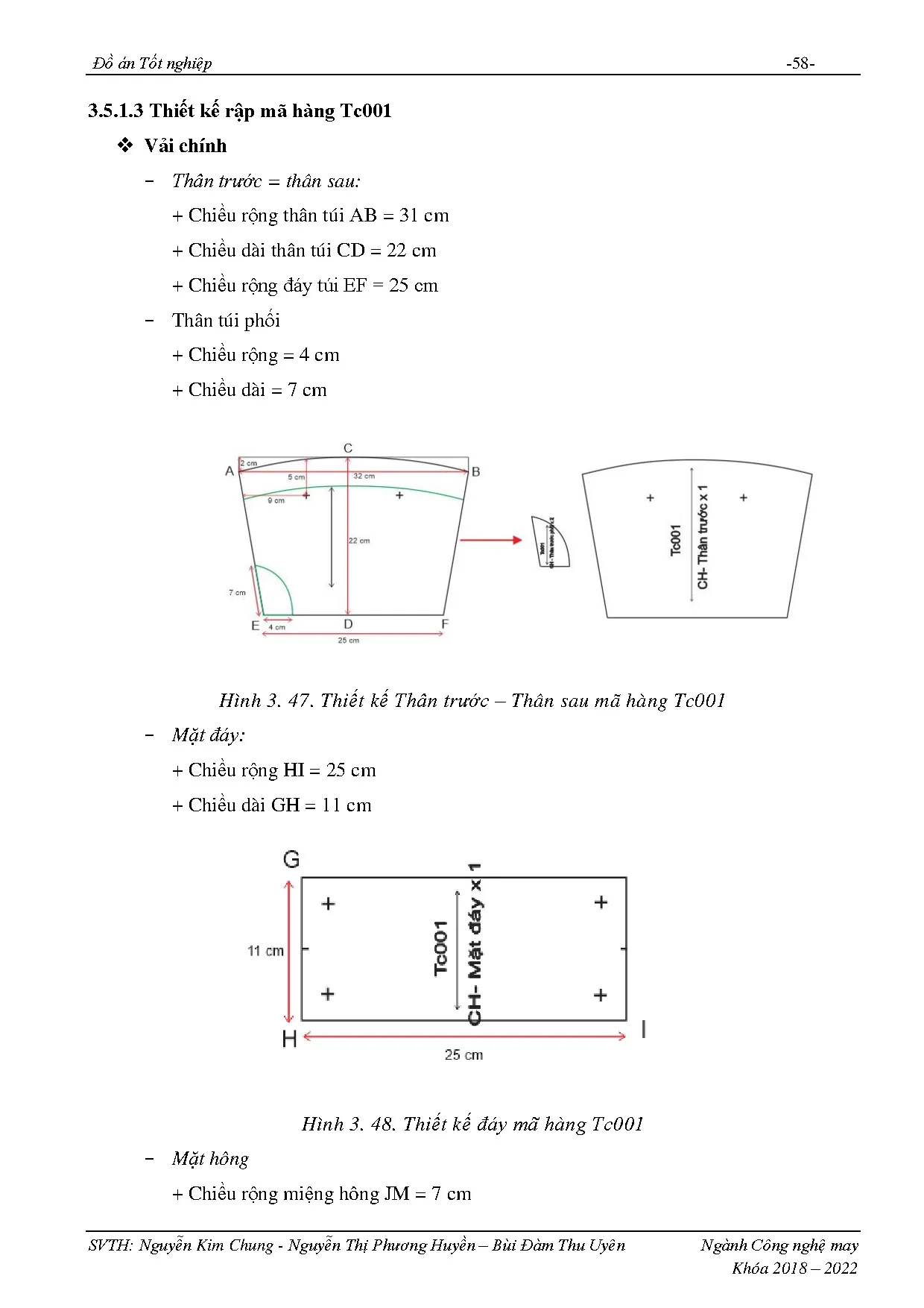 Đồ án tốt nghiệp - Thiết kế và xây dựng bộ tài liệu kỹ thuật sản xuất túi xách cho phụ nữ TNĐÁTNNCNM - Trang 60
