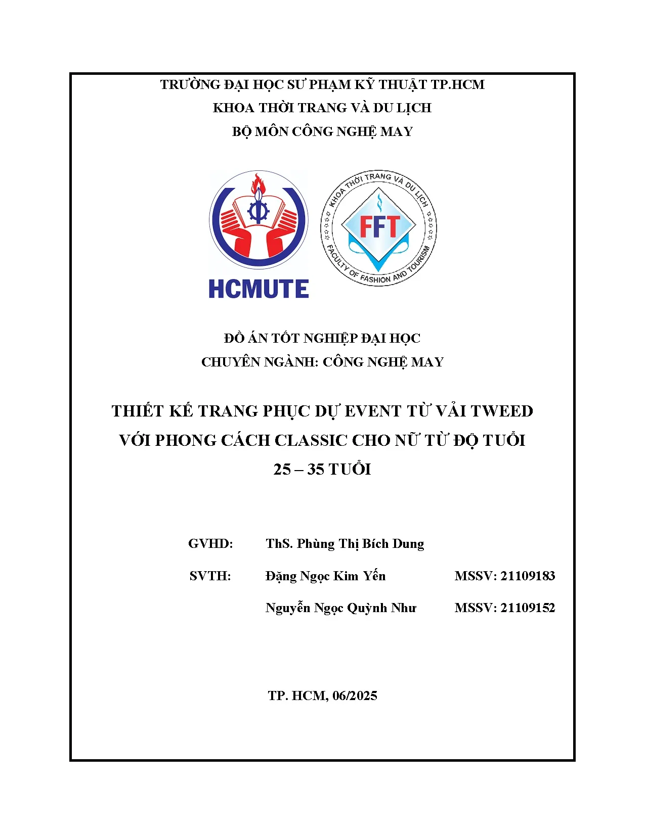 Đồ án tốt nghiệp - Thiết kế trang phục dự Event từ vải Tweed với phong cách Classic cho NTĐT 2 - 3 T - Trang 2