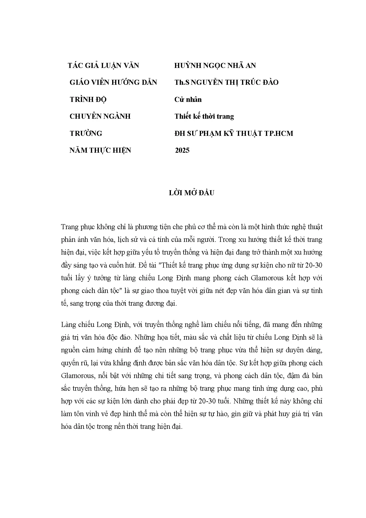 Đồ án tốt nghiệp - Thiết kế trang phục ứng dụng sự kiện cho nữ từ 20-30 tuổi lấy ý TTLCLĐMPCDGĐĐ - Trang 3