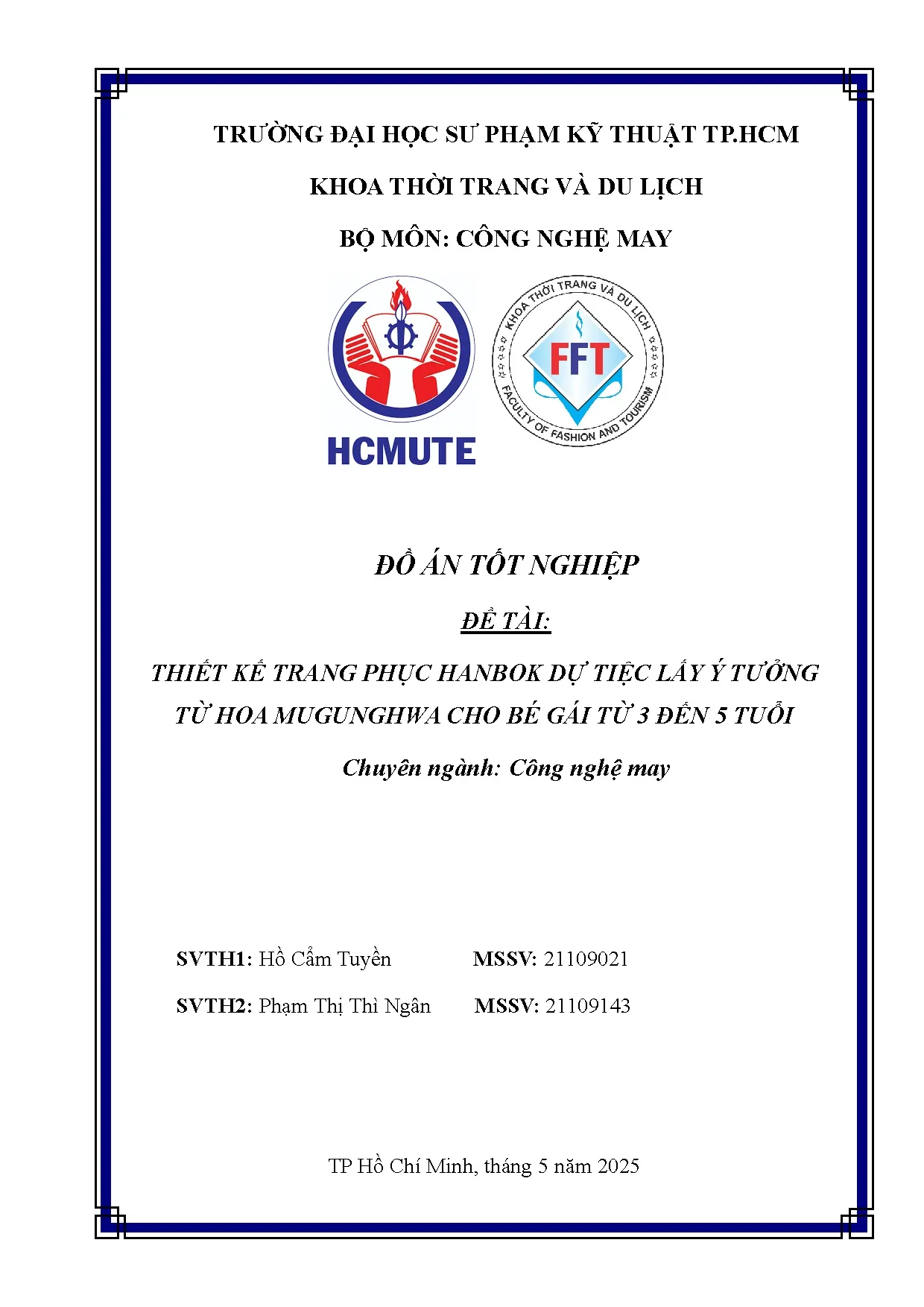 Đồ án tốt nghiệp - Thiết kế trang phục Hanbok dự tiệc lấy ý tưởng từ hoa Mugunghwa cho bé GT 3 Đ 5 T