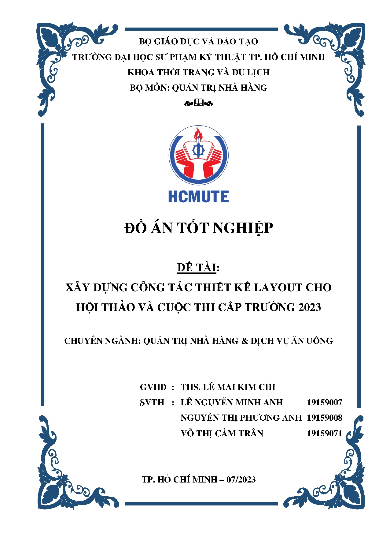 Đồ án tốt nghiệp - Xây dựng công tác thiết kế layout cho hội thảo và cuộc thi cấp trường 2023