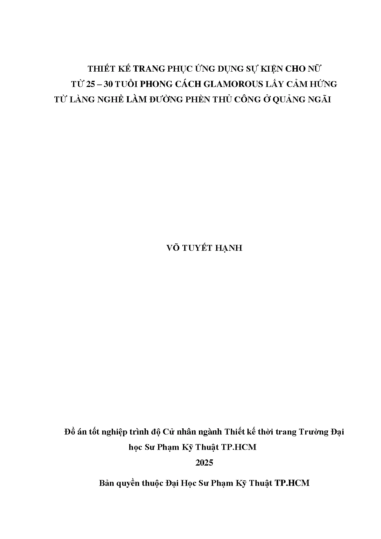 Đồ án tốt nghiệp - Thiết kế trang phục ứng dụng sự kiện cho nữ từ 25-30 tuổi PCGLCHTLNLĐPTC ở QN - Trang 2