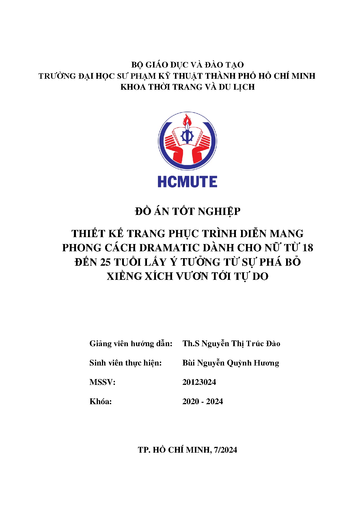 Đồ án tốt nghiệp - Thiết kế trang phục trình diễn mang phong cách DDCNT 1 Đ 2 TL ý TTSPBXXVTTD