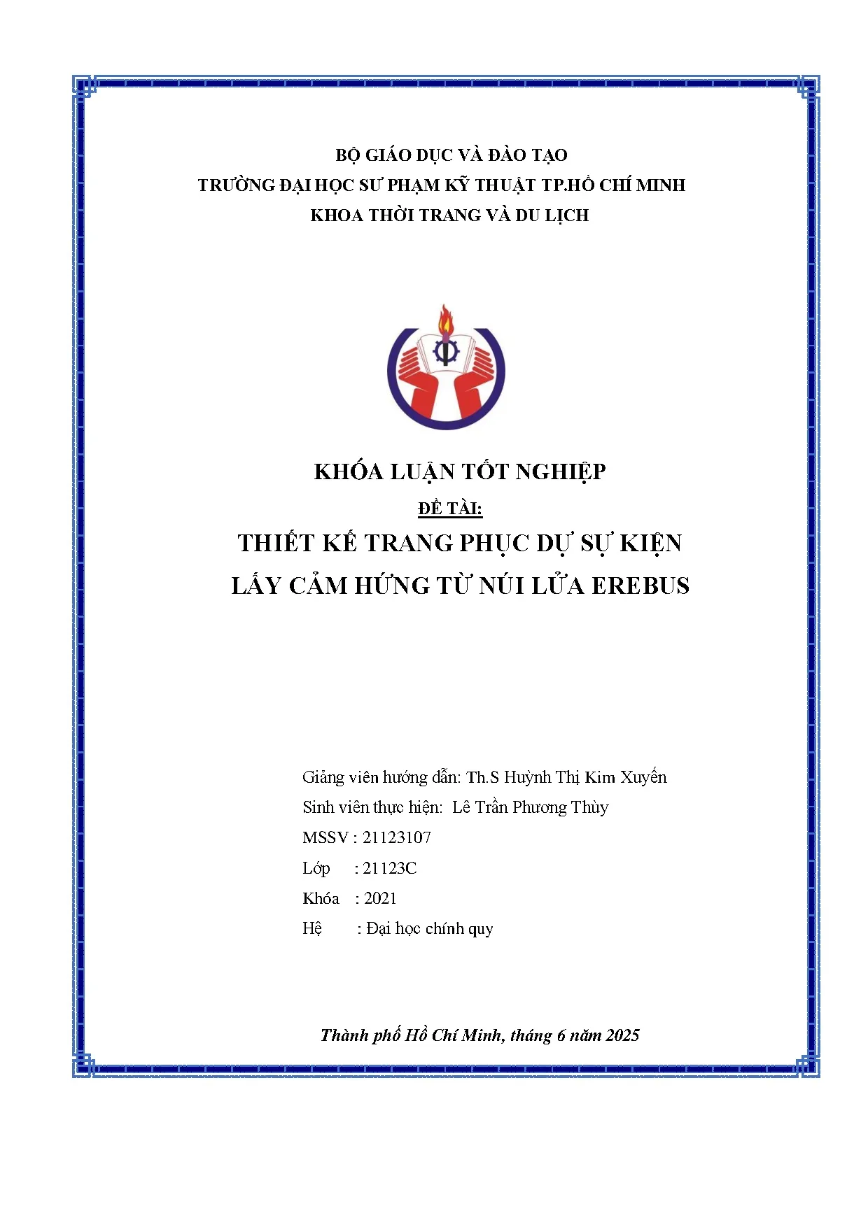 Đồ án tốt nghiệp - Thiết kế trang phục dự sự kiện lấy cảm hứng từ núi lửa Erebus.