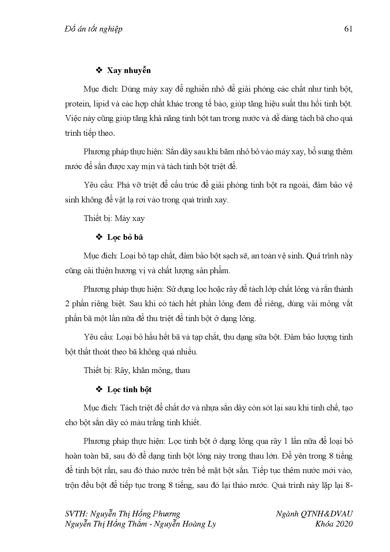 Đồ án tốt nghiệp - Nghiên cứu ứng dụng bột sắn dây vào quy trình chế biến một số sản phẩm thức UDB - Trang 83