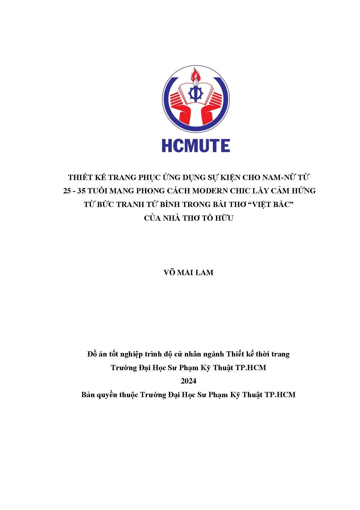 Đồ án tốt nghiệp - Thiết kế trang phục ứng dụng sự kiện cho N - NT 2 - 3 TMPCMCLCHTBTTBTBT  BCNTTH