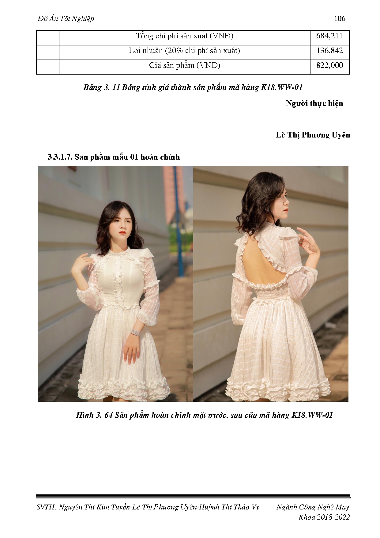 Đồ án tốt nghiệp - Đầm dạo phố nữ mang phong cách Vintage từ độ tuổi từ 18 đến 25: Đồ án tốt NNCNM - Trang 108